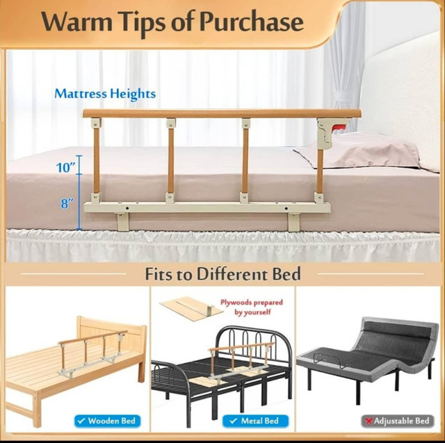 Bed Rails for Elderly Adults Guard Railing Bed Side Rail Medical in Beds & Mattresses in Gatineau