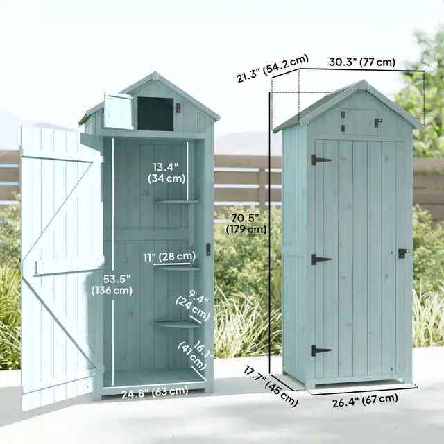 30" x 21" x 71" Garden Storage Shed, Outdoor Tool Utility Storag in Patio & Garden Furniture in City of Toronto - Image 3