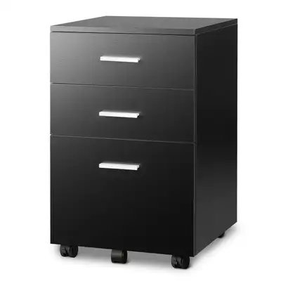 BNIB - Wood 3 Drawer Mobile File Cabinet... LOT# 906, View more