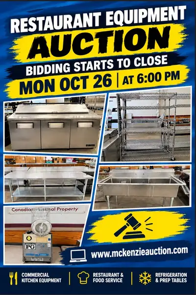 Restaurant Equipment in the Online London Police Auction. Bidding Starts to Close Monday October 26...