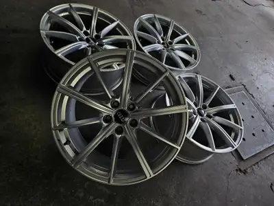 Nice set of original Audi RS5 wheels. NOTE: Wheels have some curbrash. 19x8 Bolt pattern: 5x112 Offs...