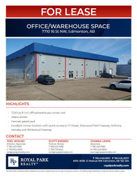 OFFICE/WAREHOUSE SPACE