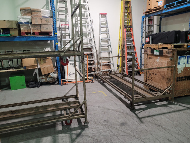 4 Heavy duty 111 inch by 47 wide metal rolling platform carts . in Other Business & Industrial in Mississauga / Peel Region - Image 2