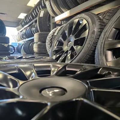 Selling new set of Tesla Model Y tires and wheels Tires 255/45R19 Arivo Rockblade Winter tires Wheel...