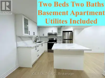 Utilities Included. Renovated, Bright & Spacious 2-Beds 2-Baths Basement Apartment in Prestigious Be...