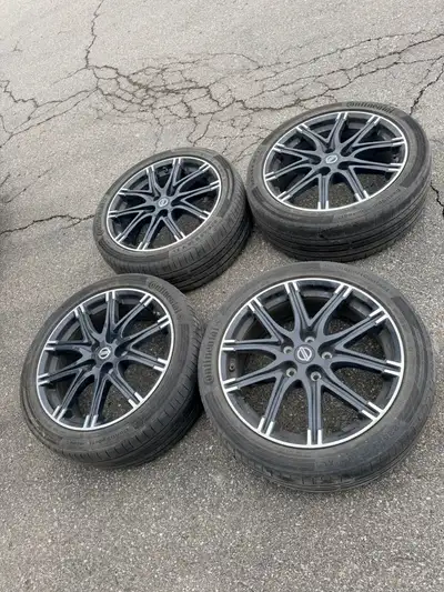 I have a set of oem Nissan nismo rims 18x7.5 5x114.3 bolt pattern Has Tpms Tires need to be replaced...