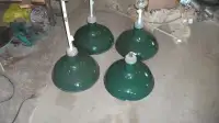 OLD PORCELAIN COATED LAMP SHADES