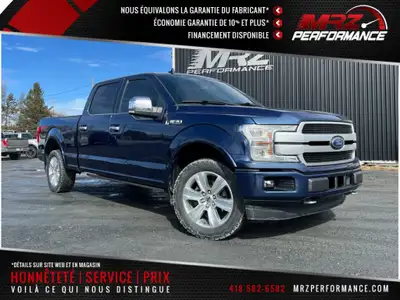 VÉHICULE REMIS À NEUF, GARANTIE TEL QUE D'ORIGINE -- Ford F150 PLATINUM FX4 Bleu Crew Cab Boite 6.5'...