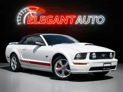 2007 Ford Mustang GT Convertible White Exterior on Red Interior and Powerful 8-Cylinder Engine. This...