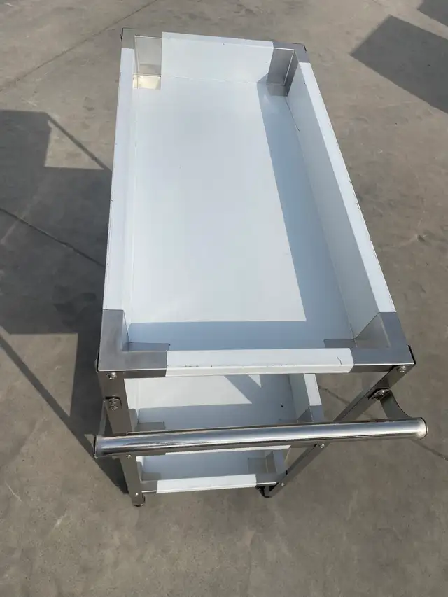 SS 3 TIER TROLLEY CART COMMERCIAL KITCHEN ROLLING SHELF 1218240 in Other in Regina - Image 3