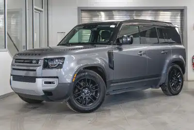 Land Rover Defender 110 P300 S 2023: - Extérieur métallisé gris EIGER et intérieur en cuir noir EBON...