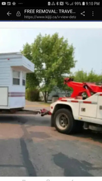 FREE REMOVAL:  TRAVEL TRAILERS,  PARK MODELS,  ATCOs,  CAMPERS.