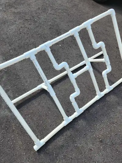 PVC Bike Rack for 2 Fat Tire Bikes, made for 4ft wide trailer or garage storage. Works great to stan...