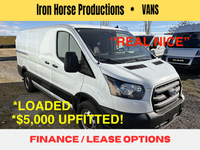 CAN FINANCE or LEASE, 2020 TRANSIT T-150 CARGO VAN, $5,000 UPFITTED Super Clean White Exterior with...