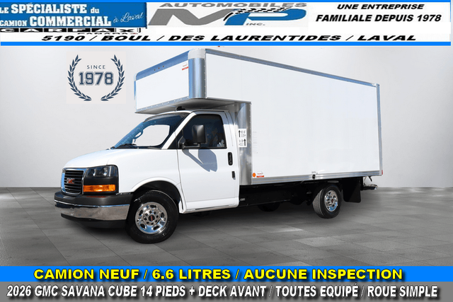 2026 GMC Savana CUBE 14 FT + FRONT DECK / SINGLE AXLE / CAMIO