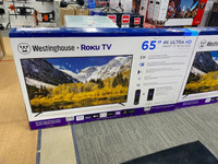 WESTINGHOUSE 65″ 4K UHD SMART ROKU TV WITH TILTING WALL MOUNT
