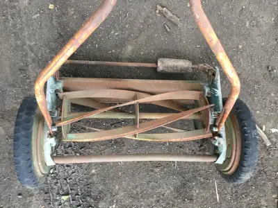 old vintage push lawnmower (no gas needed), View more