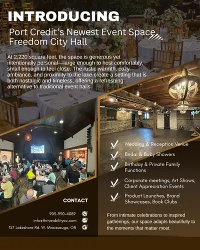 NOSTALGIC EVENT SPACE IN PORT CREDIT - GREAT ACCOUSTICS, View more