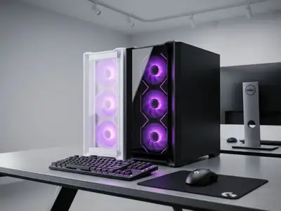 White & black case Gaming PC – Ryzen 5 5500 / RTX 3050, View more