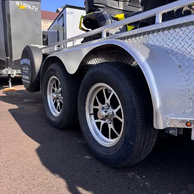 Aluminum 7x16 Tandem Axle Side load ATV Trailer with rear Byfold in Cargo & Utility Trailers in Brantford - Image 5