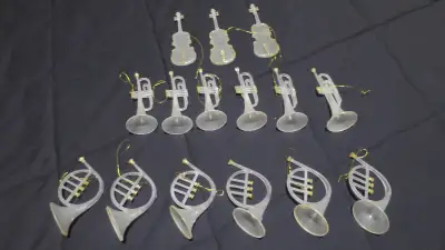 Christmas Tree Ornament's - White Musical Instruments & Ornament, View more