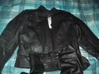 Leather jacket and chaps