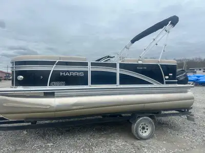 Marsh's Marina 2017 Harris Pontoon 180 Cruise Pontoon Boat with 60 Hp Mercury Four Stroke Engine. Th...