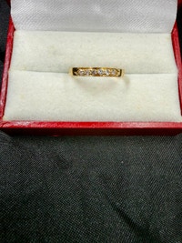 Women's 14K Gold Eternity Band with Diamonds~Size 8 Hamilton Ontario Preview