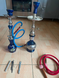 Two Hookahs from Jerusalem Water Pipe Nargila plus Charcoals