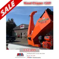 Wood chipper 15 hp 4-stroke / 5'' capacity / 4 STROKE $2,099