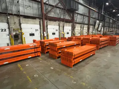 Used 8'6 long pallet racking beams for warehouse rack, many thickneses availble. Used 8'6 long x 4"...