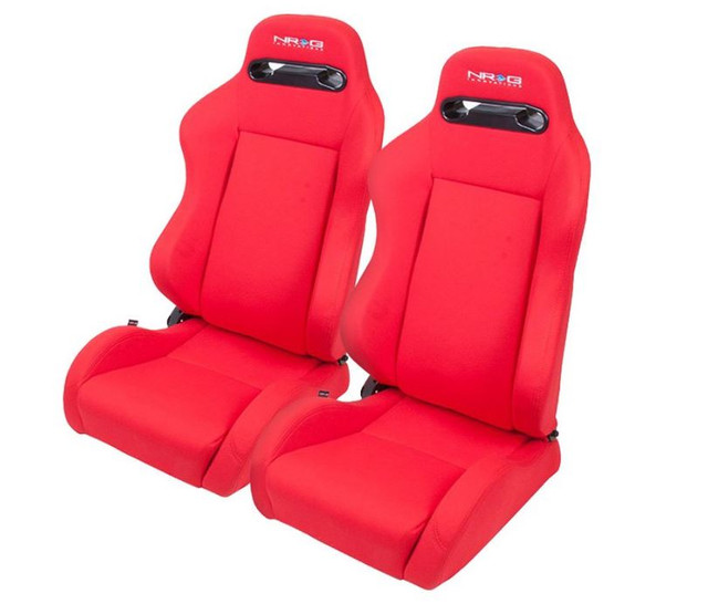 NRG Sport Seats (Pair) Type-R Cloth - Black w/Red  eg ek dc2 in Other Parts & Accessories in Markham / York Region - Image 2
