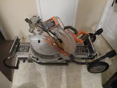 RIDGID DUEL BEVEL SLIDING MITRE SAW, COMES WITH STAND, View more