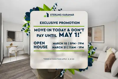 Limited Time Offer | Move In Today & Don't Pay Until May 1!* OPEN HOUSE | March 10 from 5:00 pm to 7...