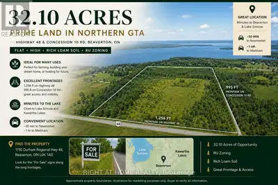 Rare 32.10-Acre Gem in Northern GTA Act Fast! Looking for your dream land, a prime farm land or a so...