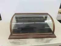 Oak Counter Top Display Case - Vintage with Curved Glass