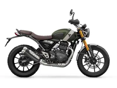 Argyll Motorsports 2026 Triumph Scrambler 400 X Matte Khaki Green/Matte Fusion White With its agile...