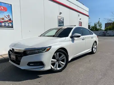 2018 Honda Accord Touring – White on Black Beauty! Fully Loaded | Sporty & Luxurious | Only 110,000...