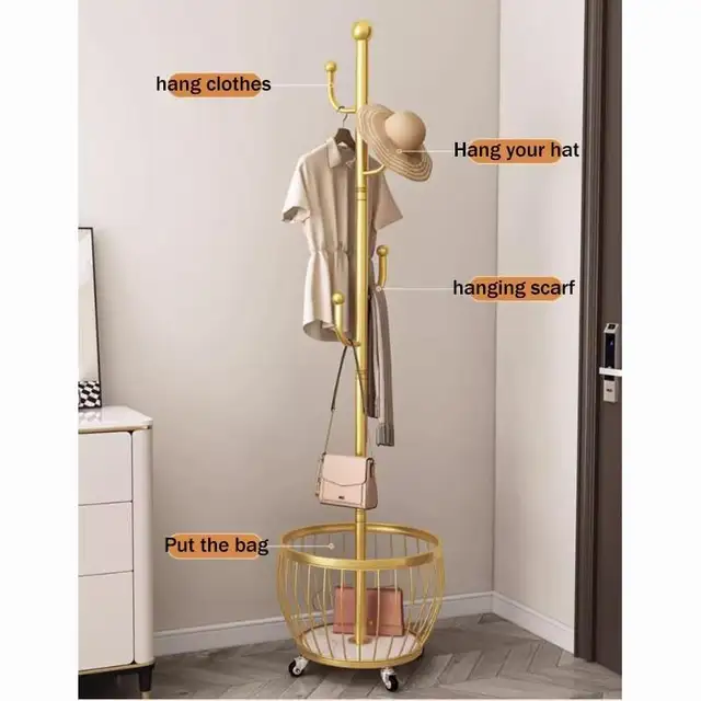 Clothes rack coat rack with storage basket w... BNIB LOT# 1069262863272457601124