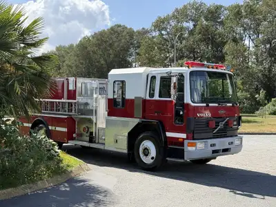 1994 Volvo FE Pumper Fire Truck Air Brake 193 Engine Hours CAT 3116 6.6L Turbo Diesel HUB Pumper 105...