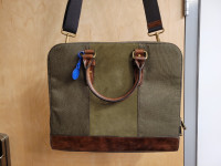 Fossil Canvas / Leather Laptop Bag