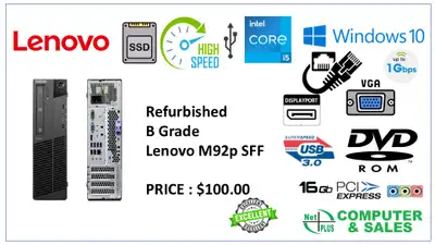 Desktop Computer - Lenovo ThinkCentre M92p SFF, View more