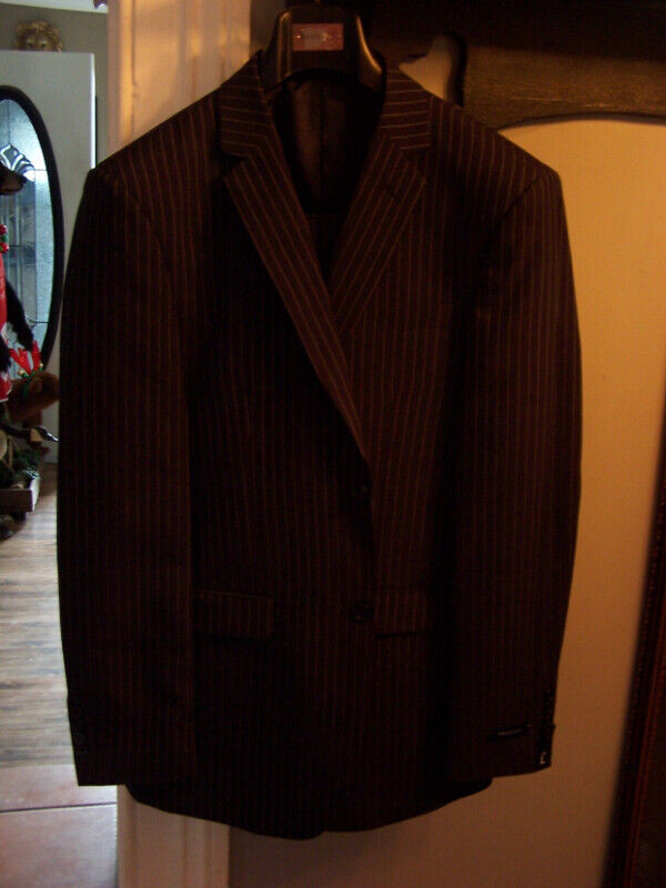 New Men's BRAVEMAN Black pin stripe 2 piece Suit 40L/34W in Men's in Hamilton - Image 2