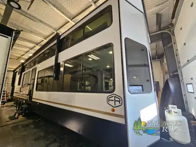 Forest River Wildwood Grand Lodge destination trailer 42VERANDA highlights: Rear Porch/Veranda Kitch...