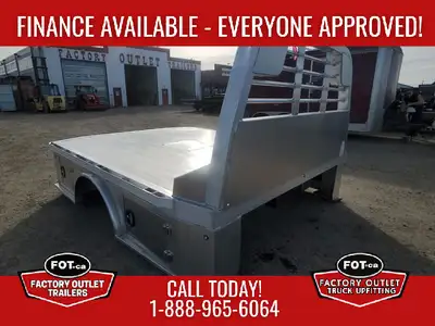 Welcome to Factory Outlet Trailers! NEW 9ft4inx94in Skirted Aluminum Flat Deck from CM Truck Beds -...