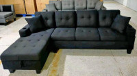 Chic Comfort: Brand New Fabric Sectional Sofa, Delivered to You