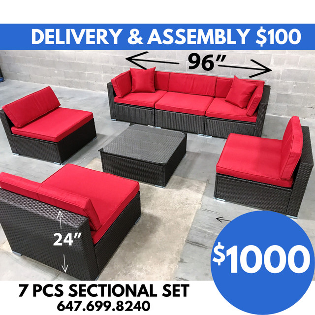 Patio Furniture Sectional Outdoor Conversation Wicker 7pc Set XL in Patio & Garden Furniture in Kitchener / Waterloo - Image 2