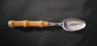 Vintage spoon collectors, Grapefruit spoon, bamboo handle