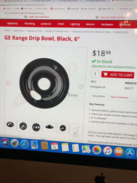 Brandnew GE range drip bowl black 8inch number wgo2lo1430