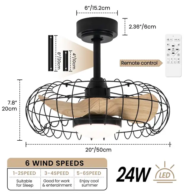 Nogcew 20" Ceiling Fan w/ Lights & Remote... BNIB LOT# 23187 in Indoor Lighting & Fans in Oakville / Halton Region - Image 7